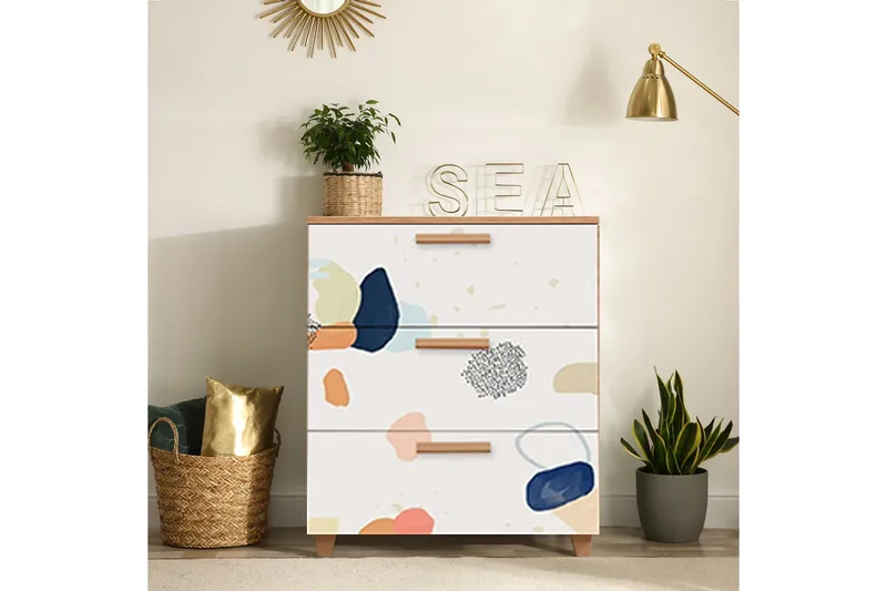 Leva lipasto 80x95 cm ruskea/valkoinen, Hanah Home