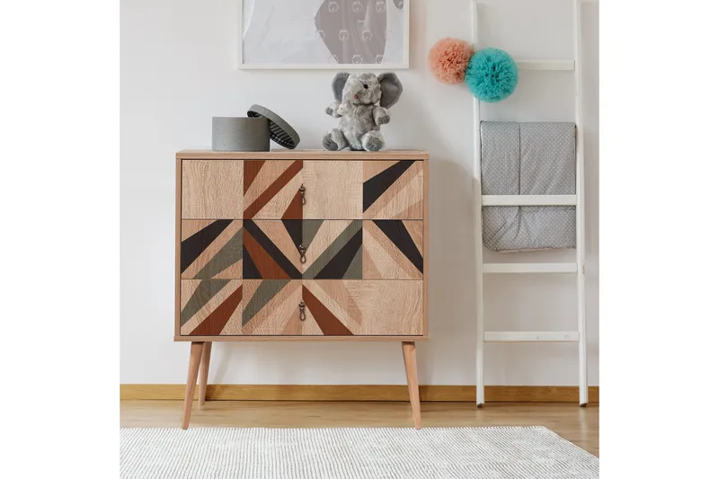 Bertoaria lipasto 80x89 cm ruskea - Hanah Home - Säilytys - Säilytyskalusteet - Lipasto