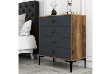 Ameias lipasto 76x90,7 cm ruskea/antrasiitti - Hanah Home - Säilytys - Säilytyskalusteet - Lipasto