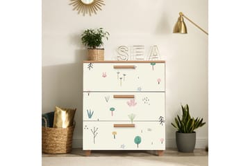 Leva lipasto 80x95 cm ruskea/valkoinen - Hanah Home - Säilytys - Säilytyskalusteet - Lipasto