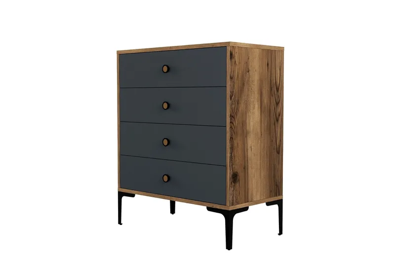 Ameias lipasto 76x90,7 cm ruskea/antrasiitti - Hanah Home - Säilytys - Säilytyskalusteet - Lipasto