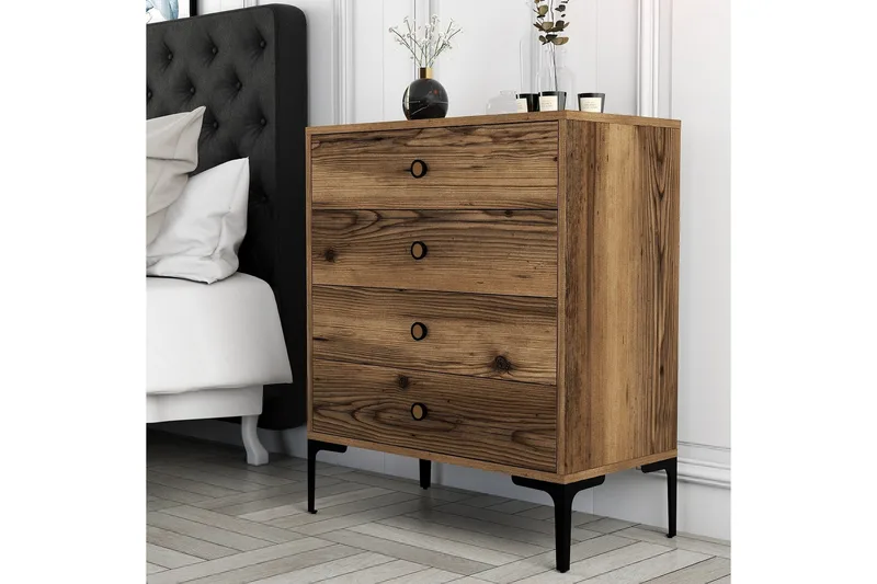 Ameias lipasto 76x90,7 cm ruskea - Hanah Home - Säilytys - Säilytyskalusteet - Lipasto