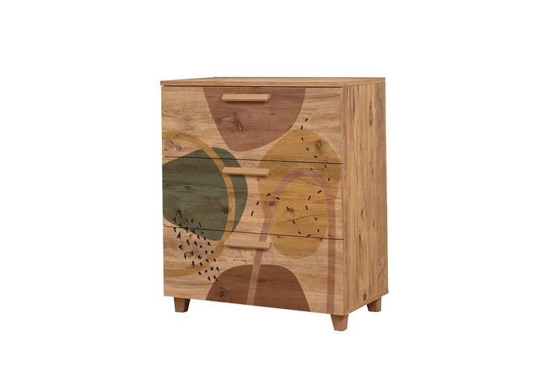 Leva lipasto 80x95 cm ruskea - Hanah Home - Säilytys - Säilytyskalusteet - Lipasto