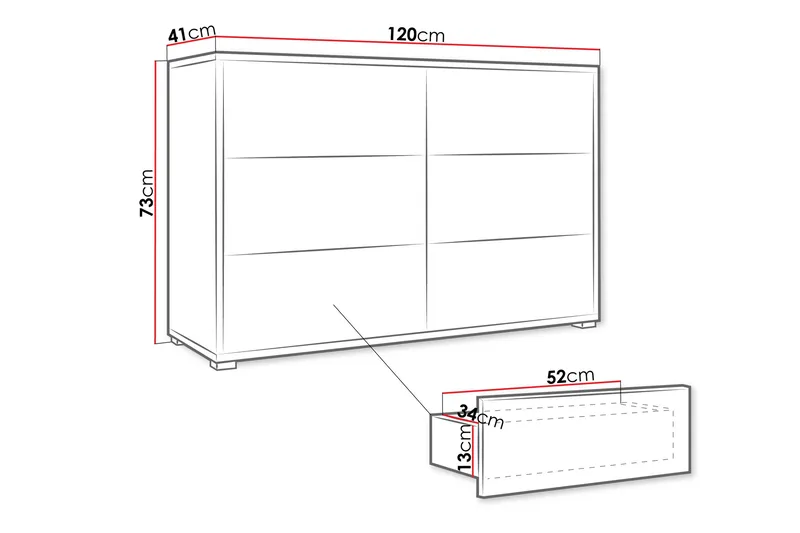 Agawal Lipasto 120 cm - Beige - Säilytys - Säilytyskalusteet - Lipasto