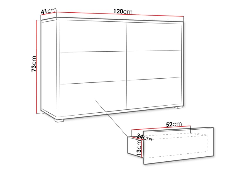 Agawal Lipasto 120 cm - Ruskea - Säilytys - Säilytyskalusteet - Lipasto