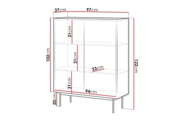 Akansh Lipasto 97 cm - Beige - Säilytys - Säilytyskalusteet - Lipasto