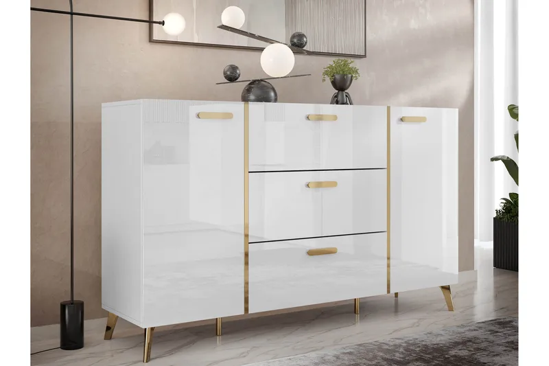 Akihiko Lipasto 154 cm - Valkoinen - Säilytys - Säilytyskalusteet - Lipasto