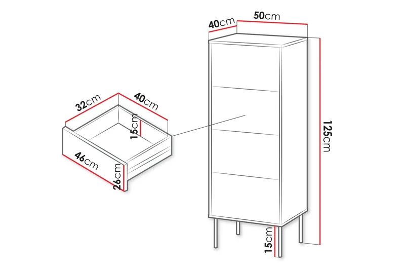 Akiko Lipasto 50 cm - Vihreä - Säilytys - Säilytyskalusteet - Lipasto