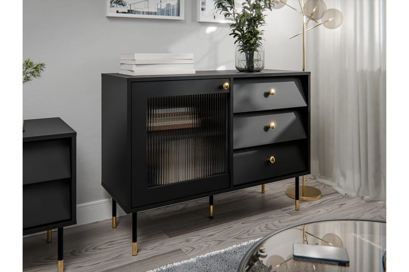 Akilesh Lipasto 102 cm - Musta - Säilytys - Säilytyskalusteet - Lipasto