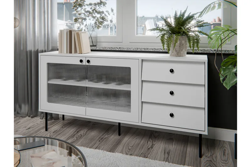 Akilesh Lipasto 150 cm - Valkoinen - Säilytys - Säilytyskalusteet - Lipasto