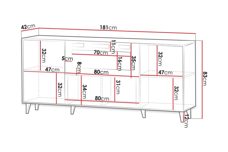 Akimasa Lipasto 181 cm - Luonnonväri - Sisustustuotteet - Sisustustakka & kamiina - Sisustustakka ilman hormia - Sähkötakka