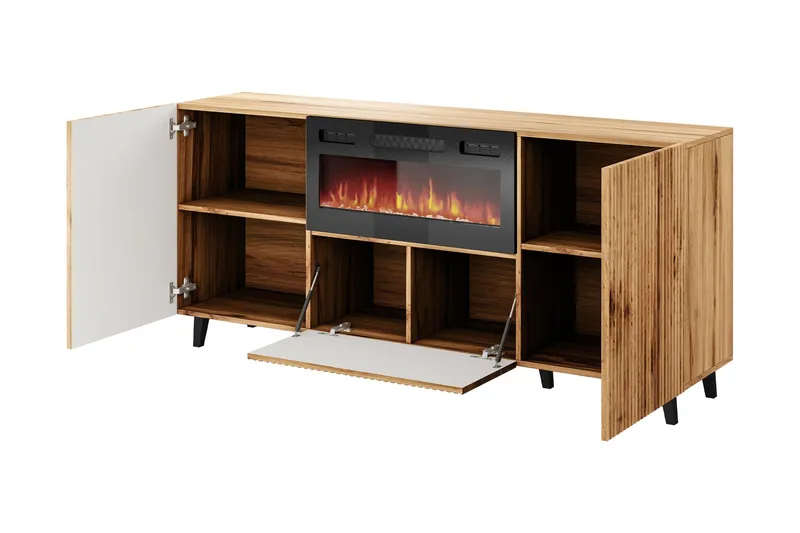 Akimasa Lipasto 181 cm - Luonnonväri - Sisustustuotteet - Sisustustakka & kamiina - Sisustustakka ilman hormia - Sähkötakka