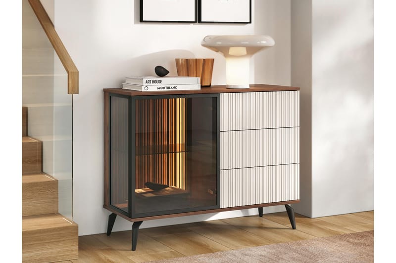 Akinari Lipasto 103 cm - Ruskea / Beige - Säilytys - Säilytyskalusteet - Lipasto