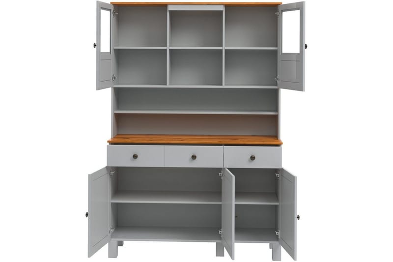 Alby Komero yläkaapilla 125x38 cm - Harmaa - Säilytys - Säilytyskalusteet - Lipasto