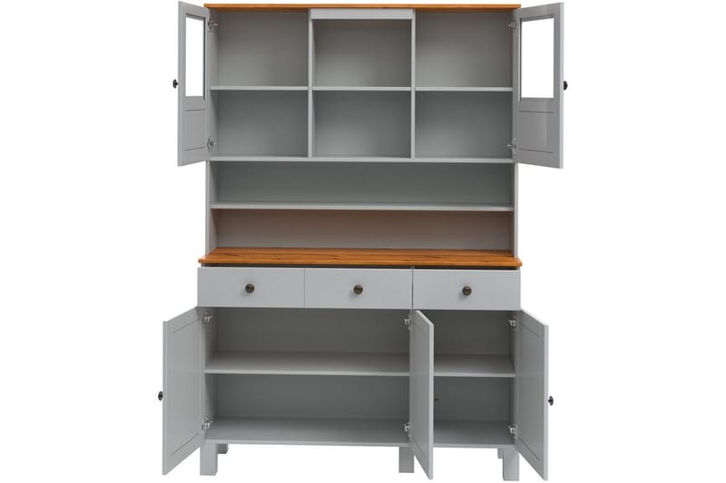 Alby Komero yläkaapilla 125x38 cm - Harmaa - Säilytys - Säilytyskalusteet - Lipasto