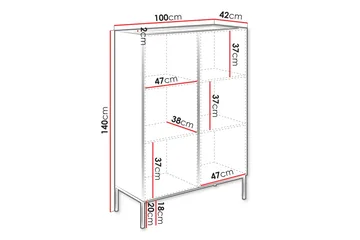 Amelus Lipasto 100 cm - Ruskea - Säilytys - Säilytyskalusteet - Lipasto