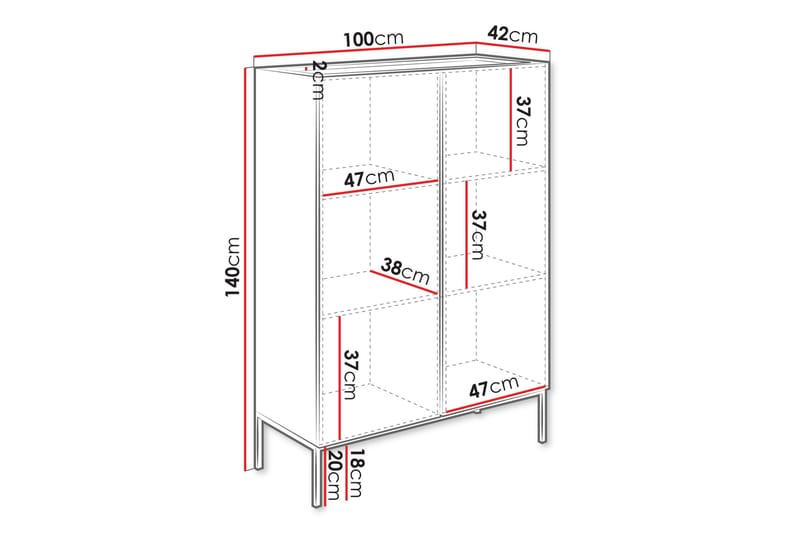 Amelus Lipasto 100 cm - Ruskea - Säilytys - Säilytyskalusteet - Lipasto