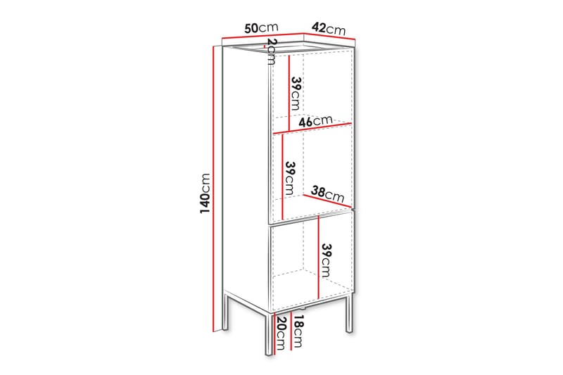 Amelus Lipasto 50 cm - Ruskea - Säilytys - Säilytyskalusteet - Lipasto