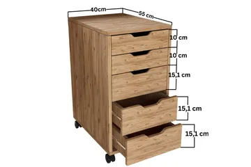 Atlas Lipasto 40 cm - Ruskea - Säilytys - Säilytyskalusteet - Lipasto - Laatikostot