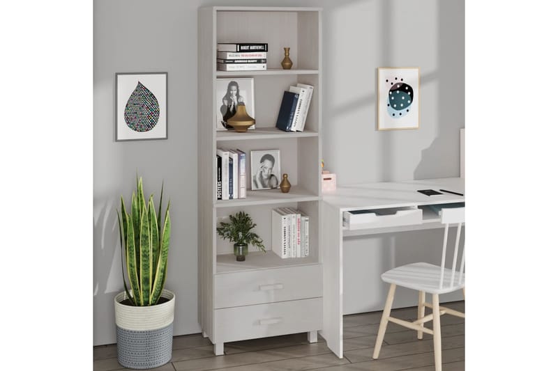 beBasic Hylly valkoinen 60x35x180 cm täysi mänty - Valkoinen - Säilytys - Säilytyskalusteet - Senkki