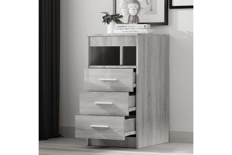 beBasic Laatikosto harmaa Sonoma 40x50x76 cm tekninen puu - Harmaa - Säilytys - Säilytyskalusteet - Lipasto