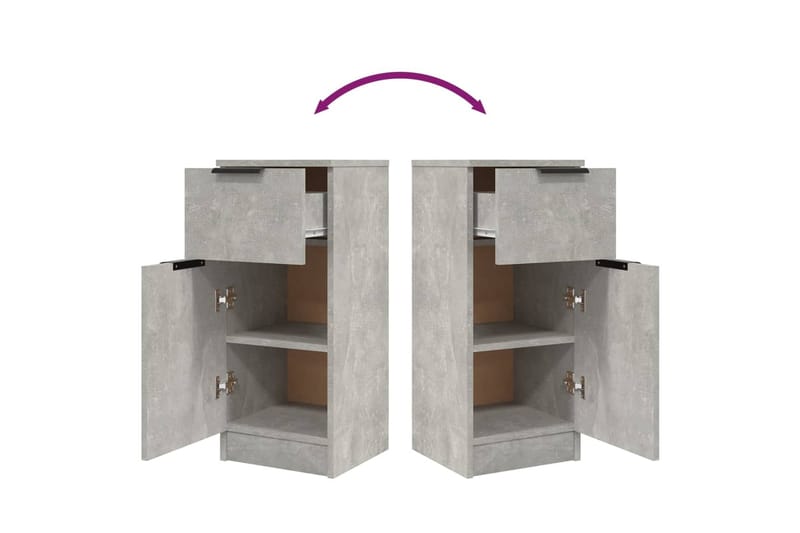 beBasic Senkit 2 kpl betoninharmaa 30x30x70 cm tekninen puu - Harmaa - Säilytys - Säilytyskalusteet - Lipasto