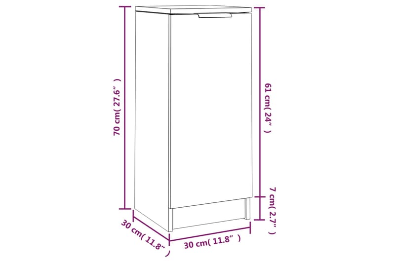 beBasic Senkit 2 kpl betoninharmaa 30x30x70 cm tekninen puu - Harmaa - Säilytys - Säilytyskalusteet - Lipasto