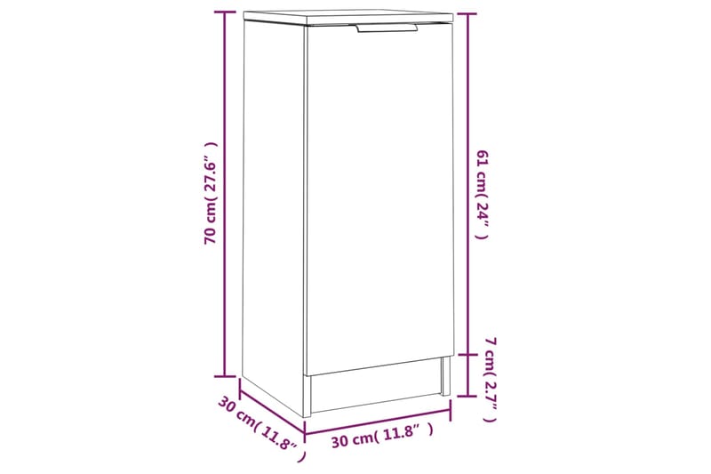 beBasic Senkit 2 kpl betoninharmaa 30x30x70 cm tekninen puu - Harmaa - Eteisen säilytys - Lipasto