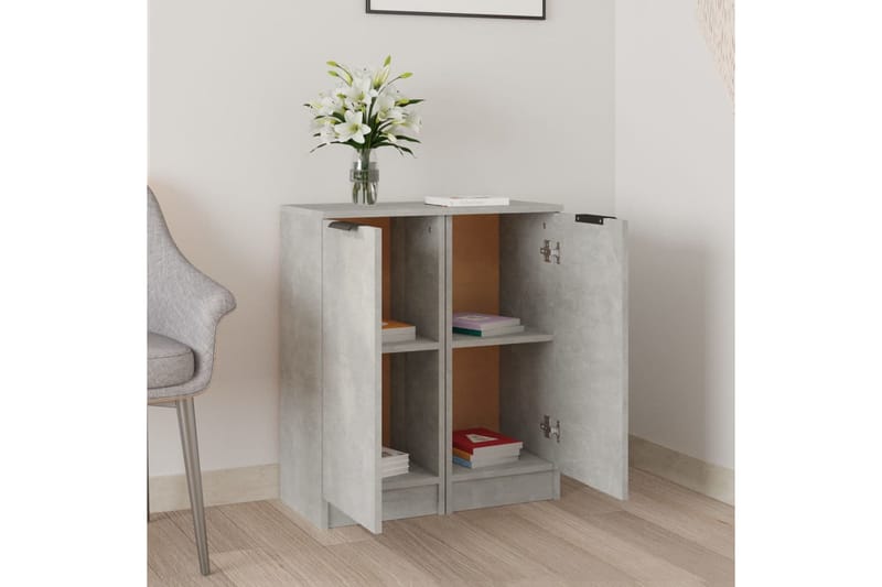 beBasic Senkit 2 kpl betoninharmaa 30x30x70 cm tekninen puu - Harmaa - Säilytys - Säilytyskalusteet - Lipasto