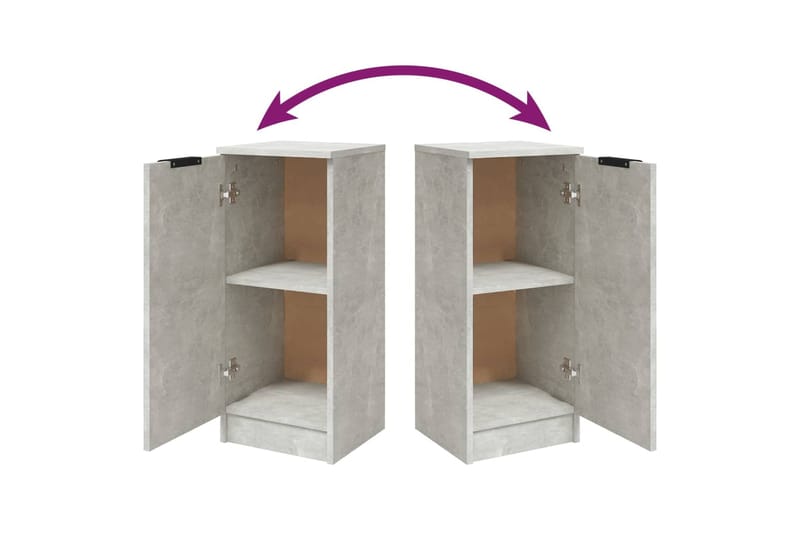 beBasic Senkit 2 kpl betoninharmaa 30x30x70 cm tekninen puu - Harmaa - Säilytys - Säilytyskalusteet - Lipasto