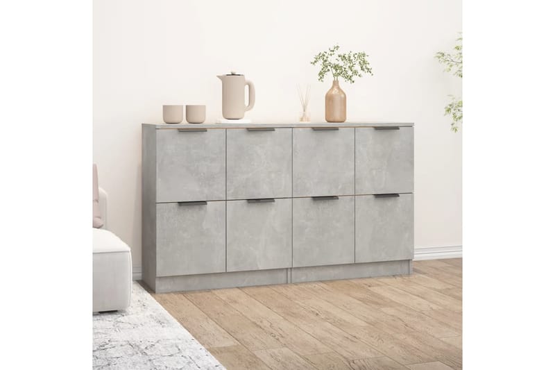 beBasic Senkit 2 kpl betoninharmaa 60x30x70 cm tekninen puu - Harmaa - Säilytys - Säilytyskalusteet - Senkki