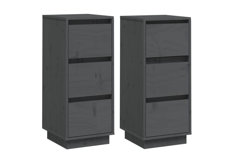 beBasic Senkit 2 kpl harmaa 32x34x75 cm täysi mänty - Harmaa - Säilytys - Säilytyskalusteet - Lipasto