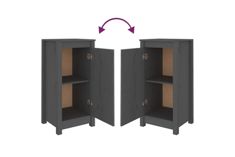 beBasic Senkit 2 kpl harmaa 40x35x80 cm täysi mänty - Harmaa - Säilytys - Säilytyskalusteet - Senkki