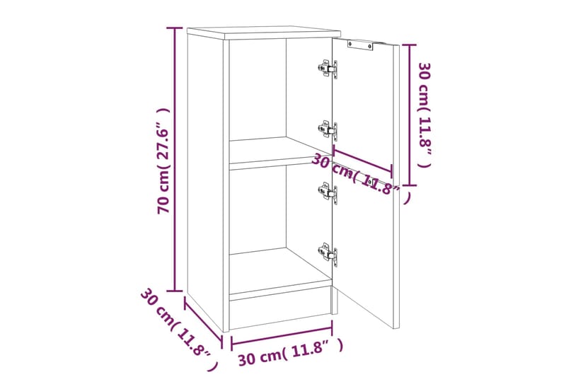 beBasic Senkit 2 kpl harmaa Sonoma 30x30x70 cm tekninen puu - Harmaa - Säilytys - Säilytyskalusteet - Lipasto