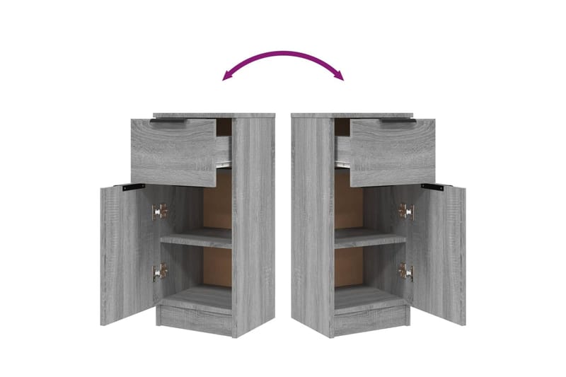 beBasic Senkit 2 kpl harmaa Sonoma 30x30x70 cm tekninen puu - Harmaa - Säilytys - Säilytyskalusteet - Lipasto