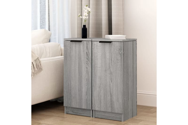 beBasic Senkit 2 kpl harmaa Sonoma 30x30x70 cm tekninen puu - Harmaa - Säilytys - Säilytyskalusteet - Senkki