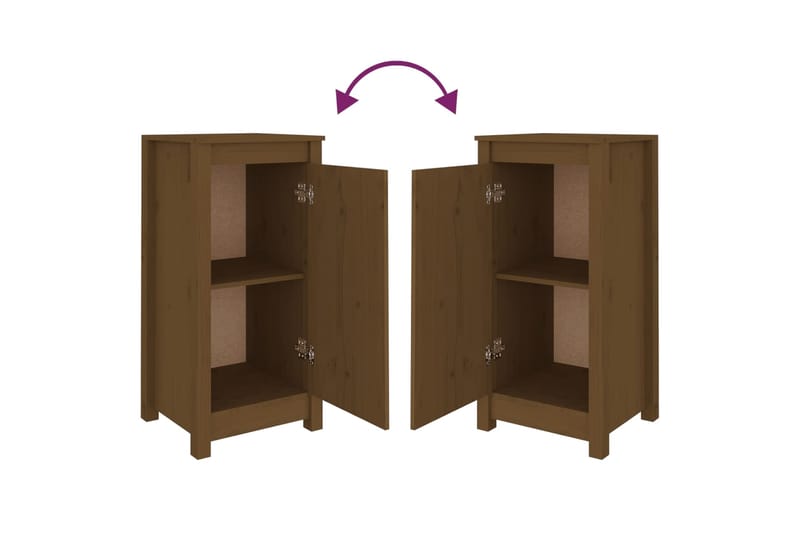 beBasic Senkit 2 kpl hunajanruskea 40x35x80 cm täysi mänty - Ruskea - Säilytys - Säilytyskalusteet - Senkki