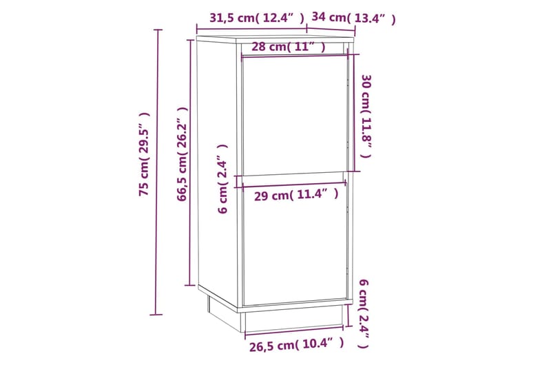 beBasic Senkit 2 kpl musta 31,5x34x75 cm täysi mänty - Musta - Säilytys - Säilytyskalusteet - Senkki