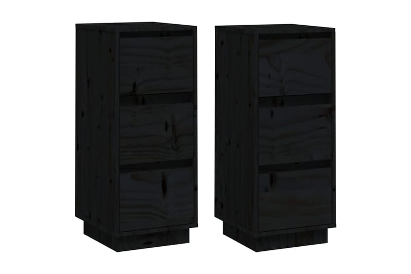 beBasic Senkit 2 kpl musta 32x34x75 cm täysi mänty - Musta - Säilytys - Säilytyskalusteet - Lipasto