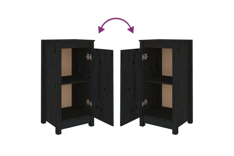 beBasic Senkit 2 kpl musta 40x35x80 cm täysi mänty - Musta - Säilytys - Säilytyskalusteet - Senkki
