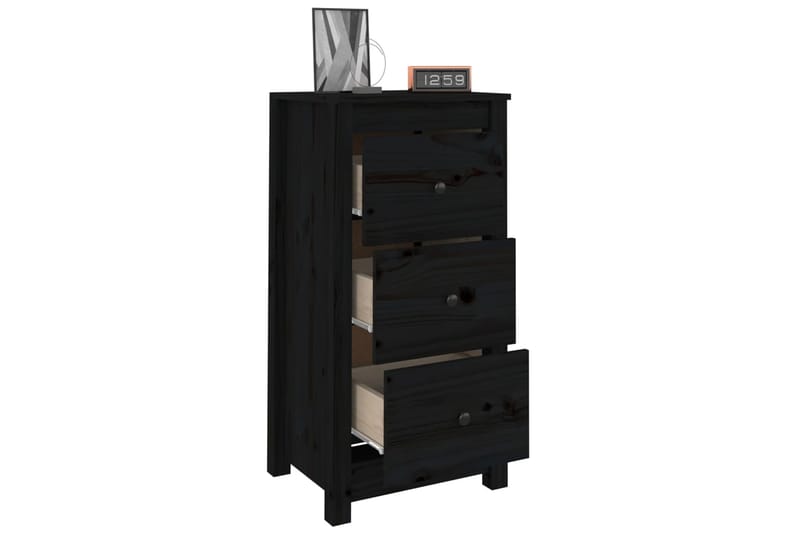 beBasic Senkit 2 kpl musta 40x35x80 cm täysi mänty - Musta - Säilytys - Säilytyskalusteet - Senkki