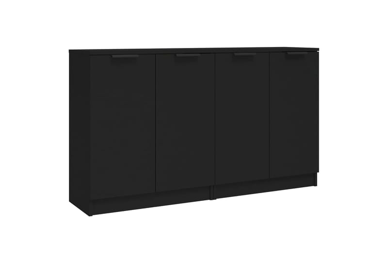 beBasic Senkit 2 kpl musta 60x30x70 cm tekninen puu - Musta - Säilytys - Säilytyskalusteet - Senkki
