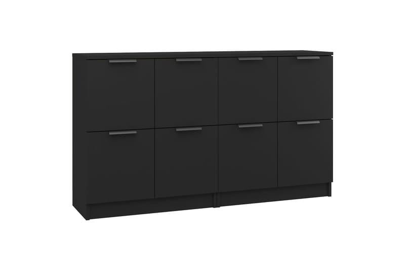 beBasic Senkit 2 kpl musta 60x30x70 cm tekninen puu - Musta - Säilytys - Säilytyskalusteet - Senkki
