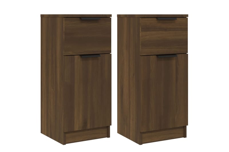 beBasic Senkit 2 kpl ruskea tammi 30x30x70 cm tekninen puu - Ruskea - Säilytys - Säilytyskalusteet - Senkki