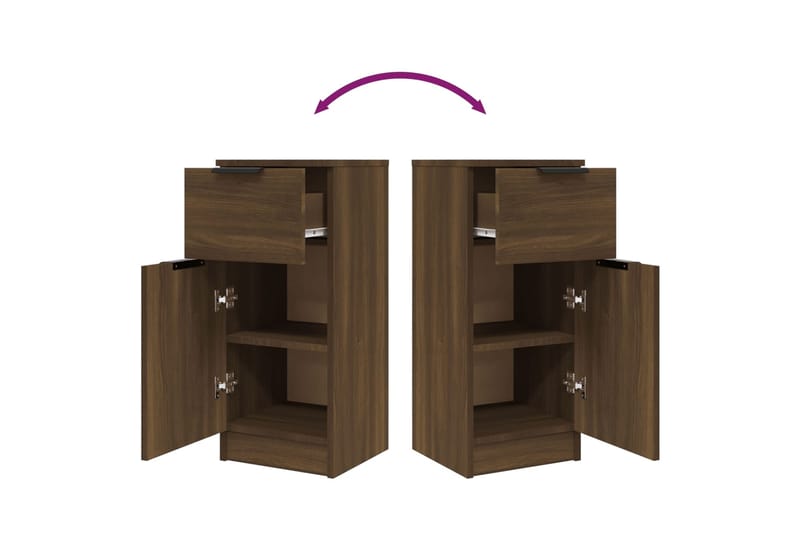 beBasic Senkit 2 kpl ruskea tammi 30x30x70 cm tekninen puu - Ruskea - Säilytys - Säilytyskalusteet - Senkki