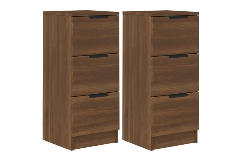 beBasic Senkit 2 kpl ruskea tammi 30x30x70 cm tekninen puu - Ruskea - Säilytys - Säilytyskalusteet - Senkki