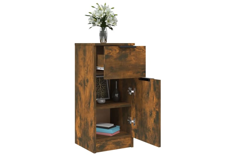 beBasic Senkit 2 kpl savutammi 30x30x70 cm tekninen puu - Ruskea - Säilytys - Säilytyskalusteet - Senkki