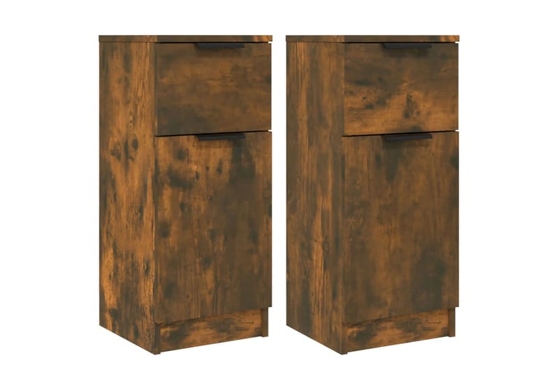 beBasic Senkit 2 kpl savutammi 30x30x70 cm tekninen puu - Ruskea - Säilytys - Säilytyskalusteet - Senkki