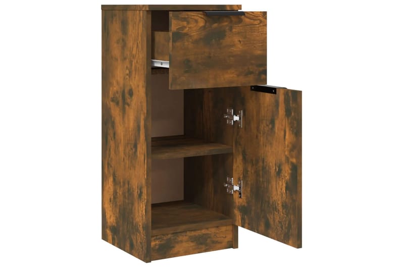 beBasic Senkit 2 kpl savutammi 30x30x70 cm tekninen puu - Ruskea - Säilytys - Säilytyskalusteet - Senkki