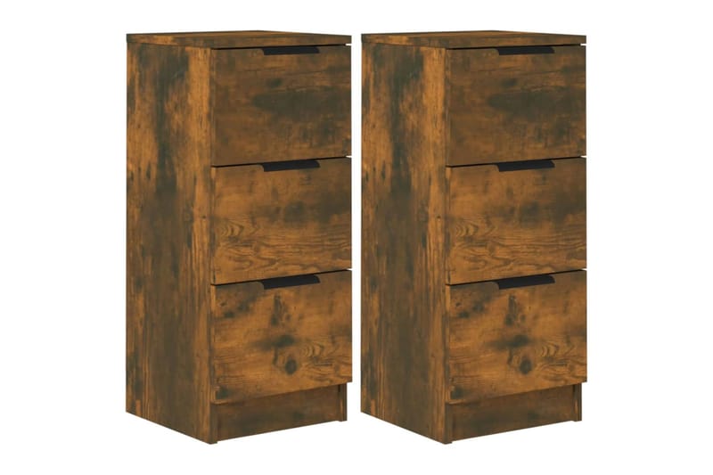 beBasic Senkit 2 kpl savutammi 30x30x70 cm tekninen puu - Ruskea - Säilytys - Säilytyskalusteet - Senkki